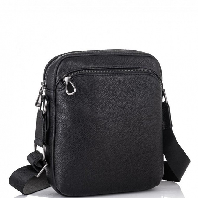 Чоловіча шкіряна сумка через плече чорна Tiding Bag SM8-9686-4A Київ - изображение 1