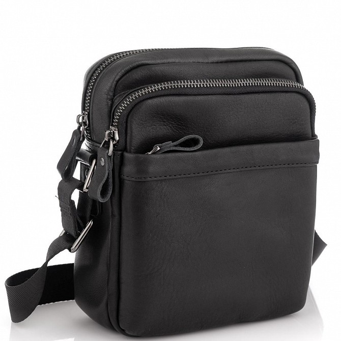 Чоловіча сумка через плече чорна Tiding Bag 6027A Київ - изображение 1