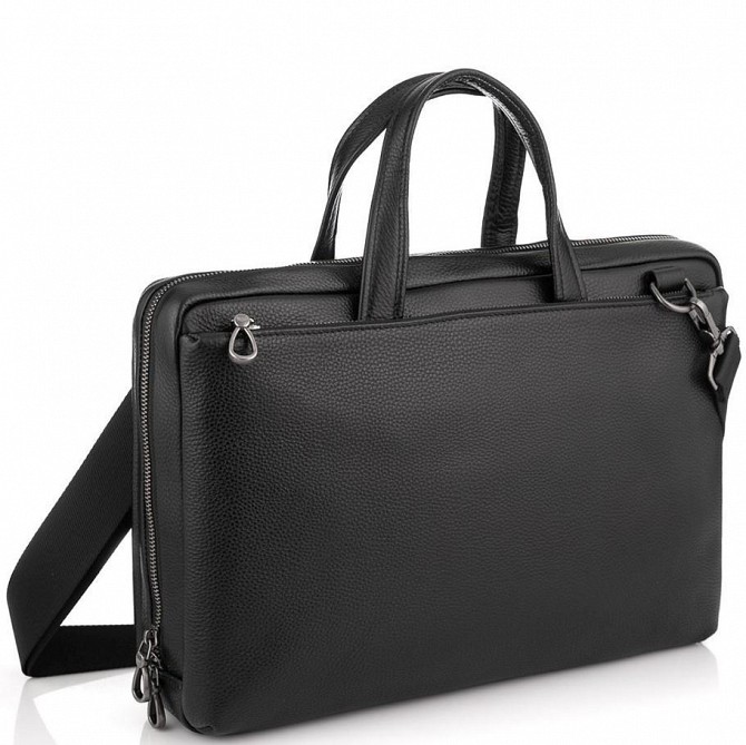 Сумка для ноутбука чорна шкіряна Tiding Bag NM29-88212-3A Київ - изображение 1