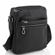 Сумка чоловіча шкіряна чорна чорна Tiding Bag 1007A Київ