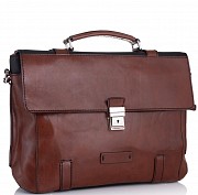 Стильний чоловічий шкіряний коричневий портфель Tiding Bag t0041 Київ