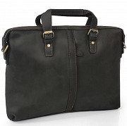Стильна сумка для ноутбука Tiding Bag D4-004A з натуральної кінської шкіри чорного кольору Київ