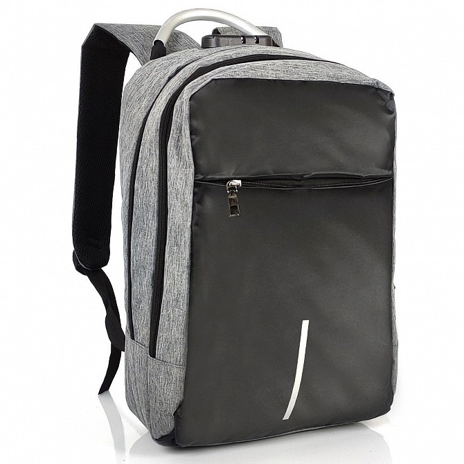 Текстильний великий сірий чоловічий рюкзак для ноутбука Tiding Bag BPT01-CV-9006G Київ - изображение 1