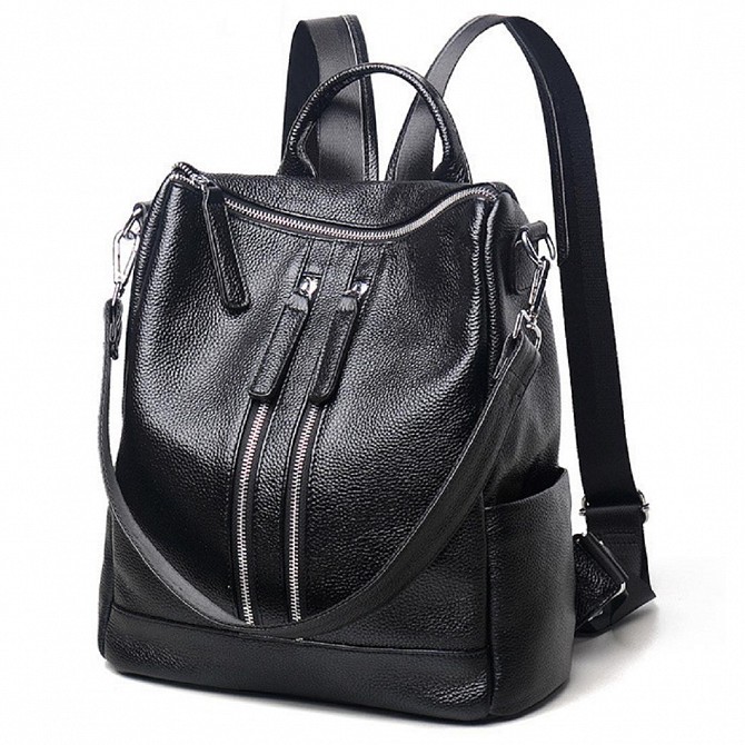 Жіночий чорний шкіряний рюкзак Olivia Leather F-FL-NWBP27-011A Київ - изображение 1