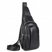 Чоловічий шкіряний чорний слінг на плече Tiding Bag A25F-6601A Київ