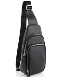 Шкіряний чорний слінг через плече Tiding Bag A25F-5058A Київ