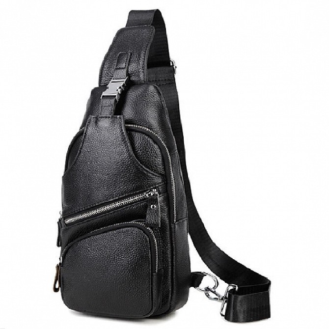 Чорний шкіряний слінг Tiding Bag FL-A25F-5026A Киев - изображение 1