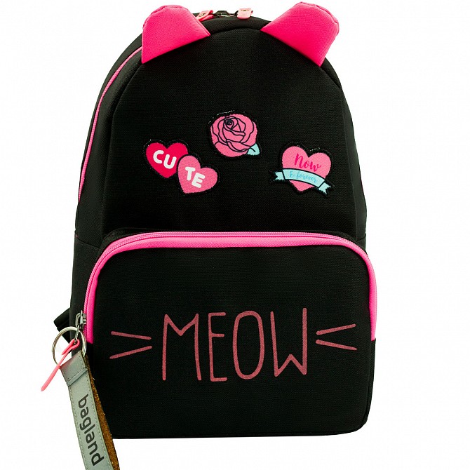 Рюкзак Bagland Meow 13 л. чорний/рожевий (0080466) Київ - изображение 1