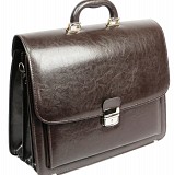 Мужской портфель из эко кожи 3 отдела, Jurom Польша 0-33-112 коричневый Київ