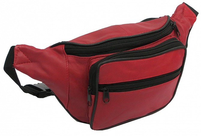 Кожаная сумка на пояс Cavaldi 904-353 red, красная Київ - изображение 1