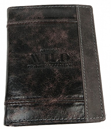 Вертикальное кожаное портмоне ALWAYS WILD SN4DIS Brown MIX коричневый Київ - изображение 1