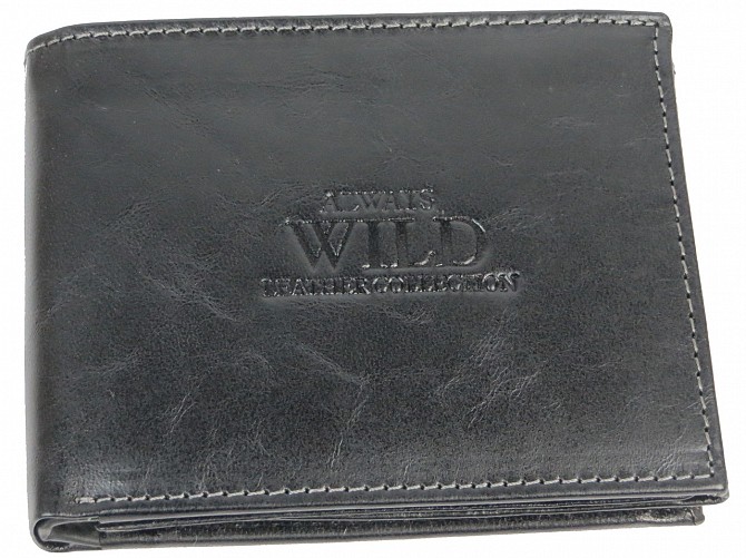 Мужское кожаное портмоне ALWAYS WILD SN992GT черный Київ - изображение 1