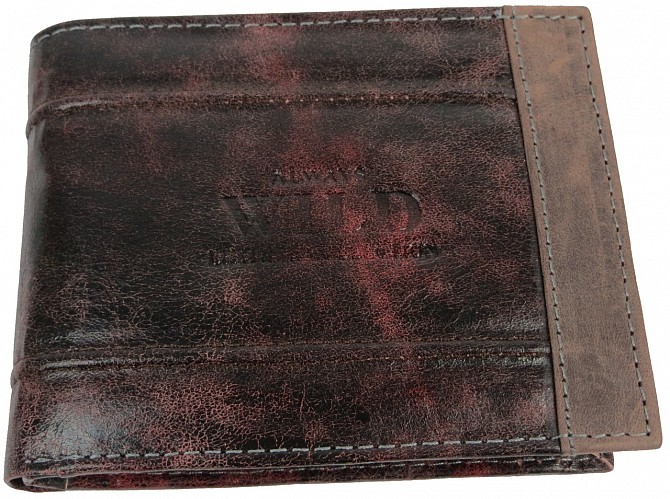 Мужское кожаное портмоне ALWAYS WILD SN992DIS Brown MIX Київ - изображение 1