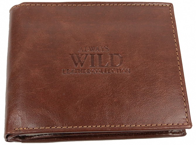 Мужское кожаное портмоне ALWAYS WILD SN992GT Brown Київ - изображение 1
