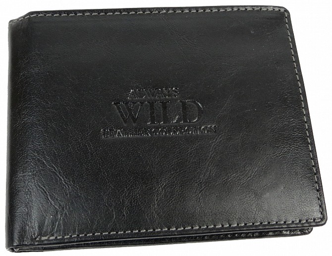 Мужское кожаное портмоне ALWAYS WILD SN7GT Black Київ - изображение 1