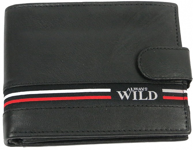 Мужское кожаное портмоне ALWAYS WILD SN992LGV Black Київ - изображение 1