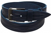 Мужской кожаный ремень под джинсы Skipper 1115-40 синий 3,8 см Киев