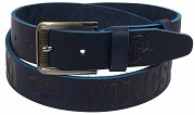 Мужской кожаный ремень под джинсы Skipper 1123-38 синий 3,8 см Киев