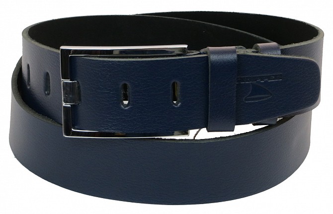 Мужской кожаный ремень под джинсы Skipper 1171-45 синий 4,5 см Киев - изображение 1