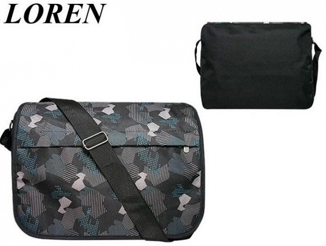 Сумка почтальонка с клапаном Loren SB1NEW8 черная Киев - изображение 1