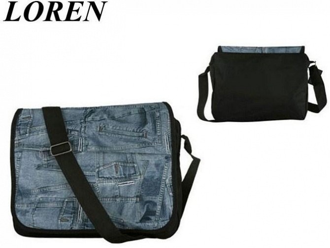 Сумка почтальонка с клапаном Loren SB1NEW2 черная Киев - изображение 1