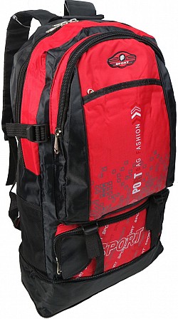 Туристический рюкзак с возможностью увеличения 35L Sport Bag Fashion красный с черным Киев - изображение 1