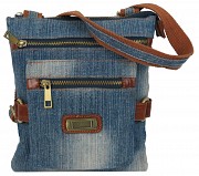 Молодежная джинсовая сумка на плечо Fashion jeans bag голубая Киев