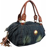 Вместительная женская джинсовая, коттоновая сумка Fashion jeans bag синяя Киев