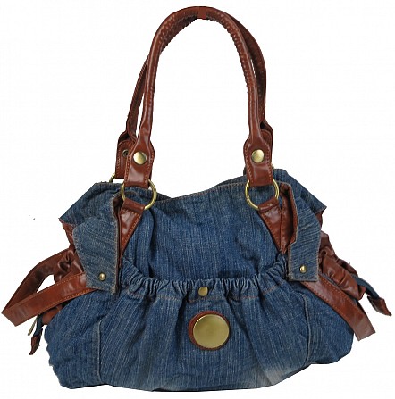 Женская джинсовая, коттоновая сумка с двумя ручками Fashion jeans bag синяя Київ - изображение 1