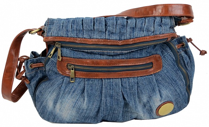 Женская джинсовая сумка на плечо Fashion jeans bag синяя Киев - изображение 1
