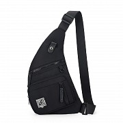 Тонка текстильна сумка-слінг чорного кольору Confident AT09-T-HD-23370A Киев