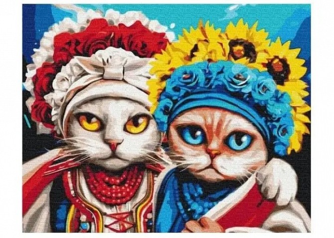 Картини за номерами котики ЗСУ, Ідейка, Brush me. Патріотичні подарунки Киев - изображение 1