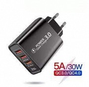 Зарядний пристрій A+C для швидкого заряджання 3USB+ Type-C, багатопортова зарядка Киев
