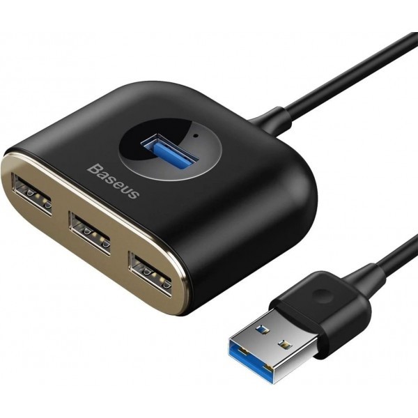 USB HUB Baseus Square round 4 in 1 (USB3.0 to USB3.0+3 USB2.0) 1m Black (CAHUB-AY01) (Код товару:176 Харьков - изображение 1