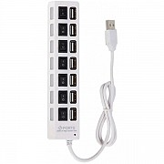 USB HUB HI-SPEED USB 2.0 7 портів з кнопками увімкнення White (Код товару:25130) Харьков