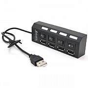 USB HUB Voltronic 4xUSB2.0, Black (YT-HWS4HS-B/03943) (Код товару:23602) Харьков