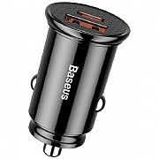 Автомобільний зарядний пристрій Baseus Circular Plastic A+C 30W Black (CCALL-YS01) (Код товару:24440 Харьков