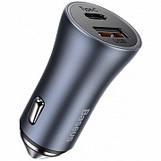 Автомобільний зарядний пристрій Baseus Golden Contactor Pro Dual QC Car Charger U+C 40W Dark Gray (C Харьков