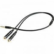 Аудіо-кабель Cablexpert 3.5 mm 4-pin-3.5 mm stereo+мікрофон 0.2 м Black (CCA-417M) (Код товару:19988 Харьков