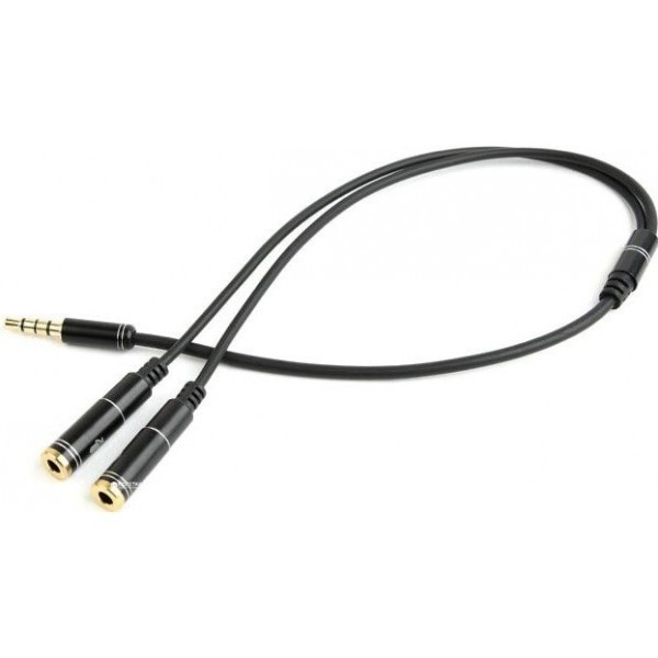 Аудіо-кабель Cablexpert 3.5 mm 4-pin-3.5 mm stereo+мікрофон 0.2 м Black (CCA-417M) (Код товару:19988 Харьков - изображение 1