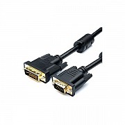 Кабель Atcom VGA-DVI-I(24+5) з 2-ма фер. кільцями 1.8м Чорний (16143) (Код товару:22864) Харьков