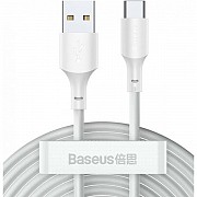 Кабель Baseus Simple Wisdom USB to Type-C 5A 40W 1.5m White (2pcs/set) (TZCATZJ-02) (Код товару:2514 Харьков