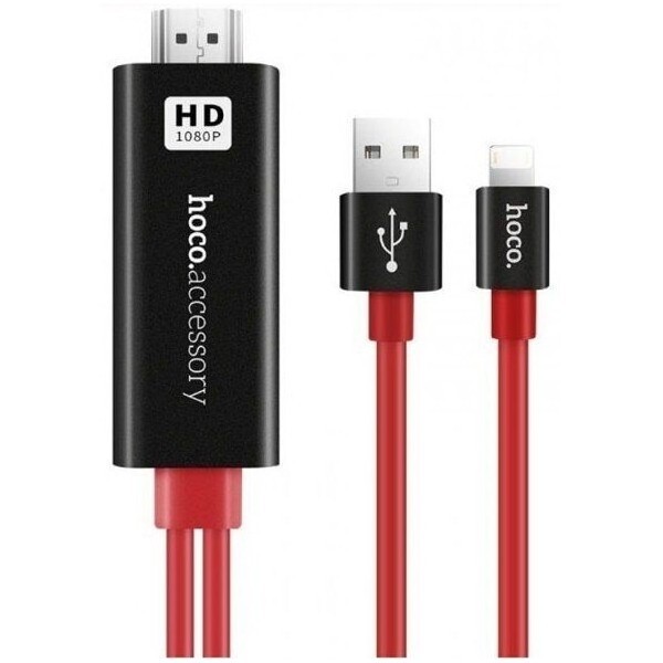 Кабель HOCO UA4 Apple HDMI Black/red (Код товару:14140) Харьков - изображение 1