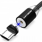 Кабель Keysion LED USB to Micro magnetic 1m Black (Код товару:23724) Харьков