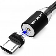 Кабель Keysion LED USB to Type-C & Micro magnetic 2m Black (Код товару:23843) Харьков