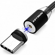 Кабель Keysion LED USB to Type-C magnetic 1m Black (Код товару:23726) Харьков
