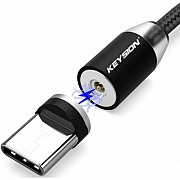 Кабель Keysion LED USB to Type-C magnetic 2m Black (Код товару:23842) Харьков