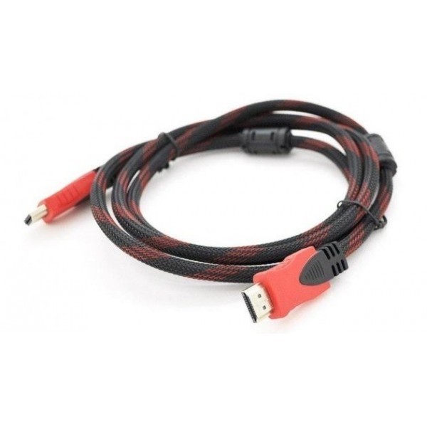 Кабель Merlion HDMI-HDMI, 1.5м Black/Red (YT-HDMI(M)/(M)NY/RD-1.5m/00951) (Код товару:22511) Харьков - изображение 1