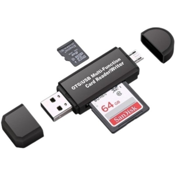 DM Кардрідер 2 in 1 USB 2.0, OTG, MicroSD, MicroUSB, TF, Black (Код товару:23037) Харьков - изображение 1