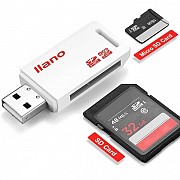 Кардрідер IIano USB 2.0 SD/MicroSD TF 2 in 1 White (Код товару:23399) Харьков
